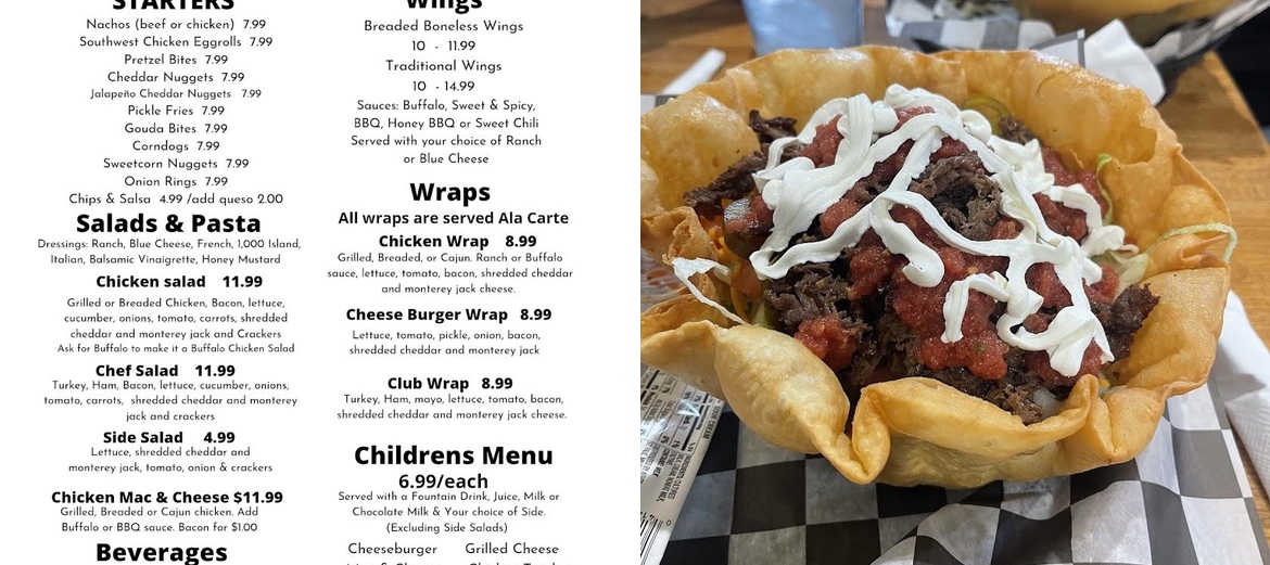Getaway Bar & Grill Menu